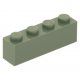 LEGO kocka 1x4, homokzöld (3010)